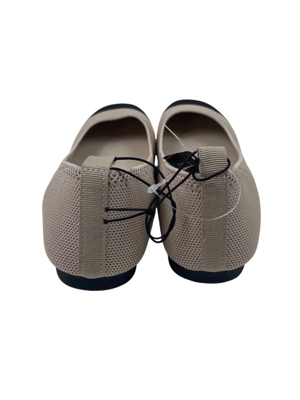 MIA Beige Knit Ballet Flats With Black Toe Cap Womens Shoes Size 9M - Picture 5 of 9